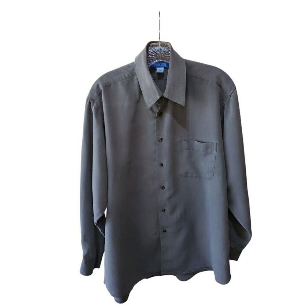 Savile Row Men's Large Long Sleeve Button-Down Shirt 16.5 34/35 Gray